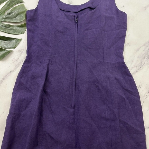 The Limited Vintage Linen Blend Sheath Dress Size 6 Purple Sleeveless 90s - Picture 8 of 9
